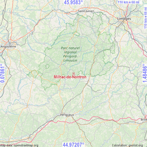 Milhac-de-Nontron on map