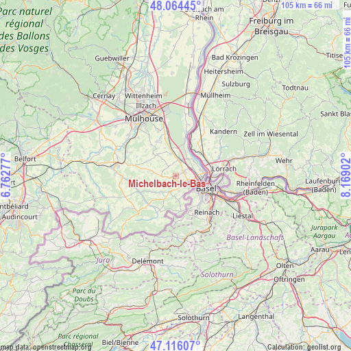 Michelbach-le-Bas on map