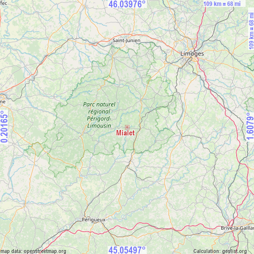 Mialet on map