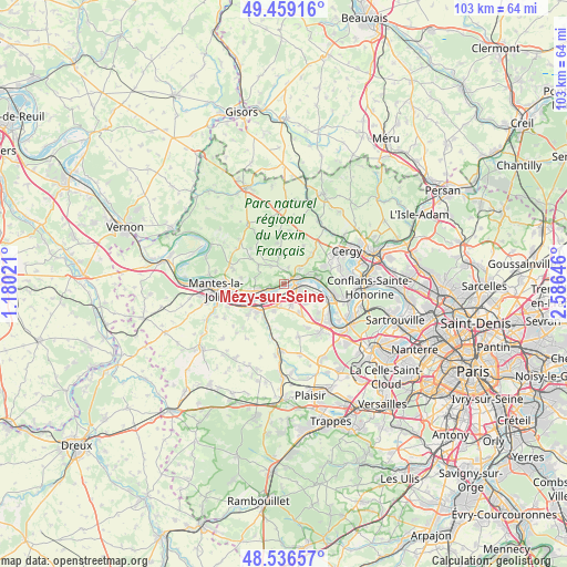 Mézy-sur-Seine on map