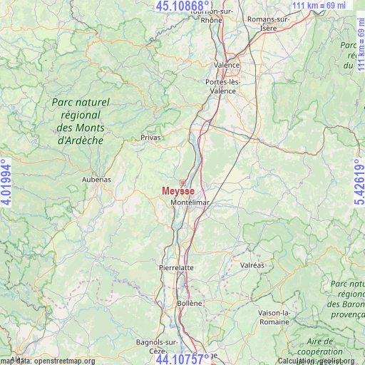 Meysse on map