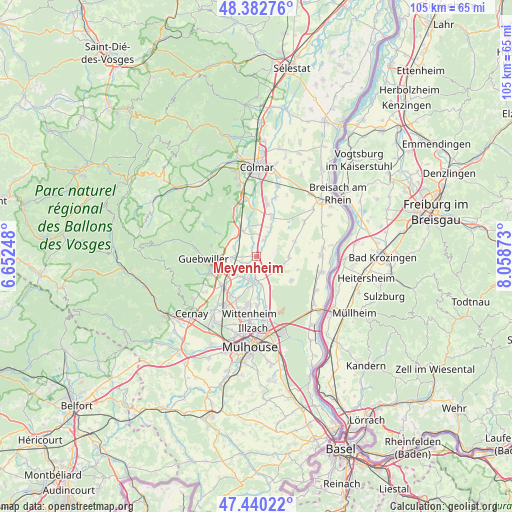 Meyenheim on map