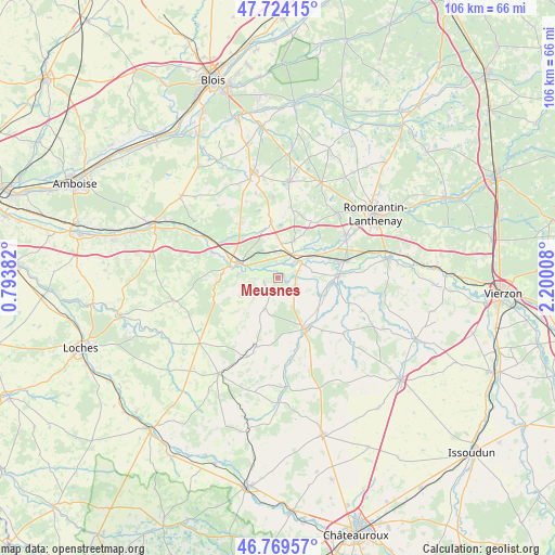 Meusnes on map