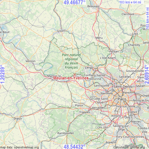 Meulan-en-Yvelines on map