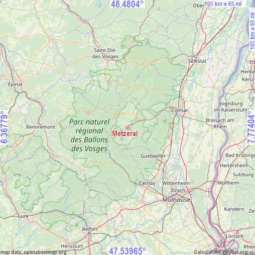 Metzeral on map