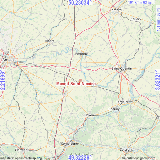 Mesnil-Saint-Nicaise on map