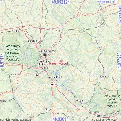 Mesnil-Raoul on map