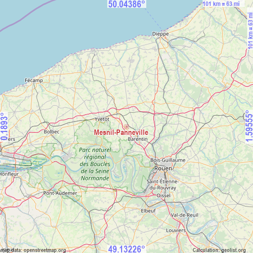 Mesnil-Panneville on map