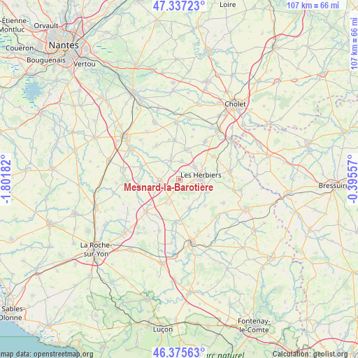 Mesnard-la-Barotière on map