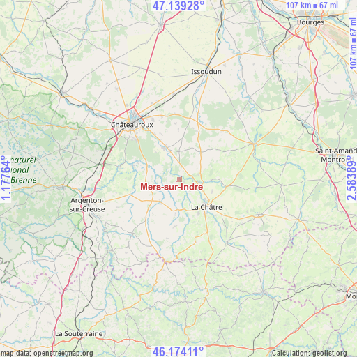 Mers-sur-Indre on map