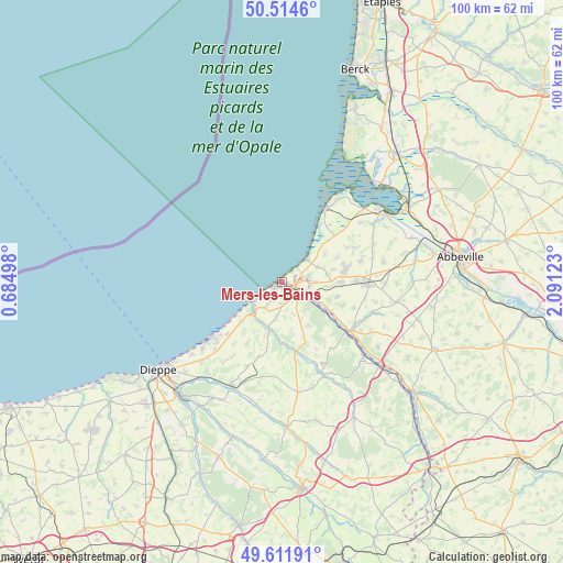 Mers-les-Bains on map