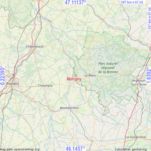 Mérigny on map