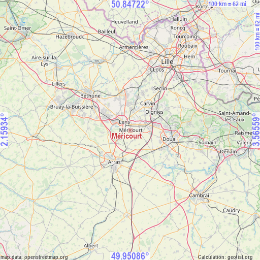 Méricourt on map