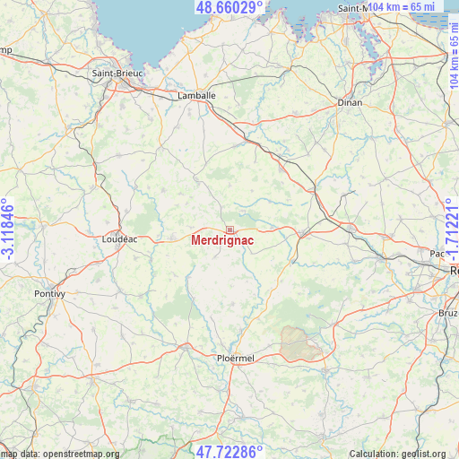 Merdrignac on map