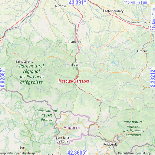 Mercus-Garrabet on map