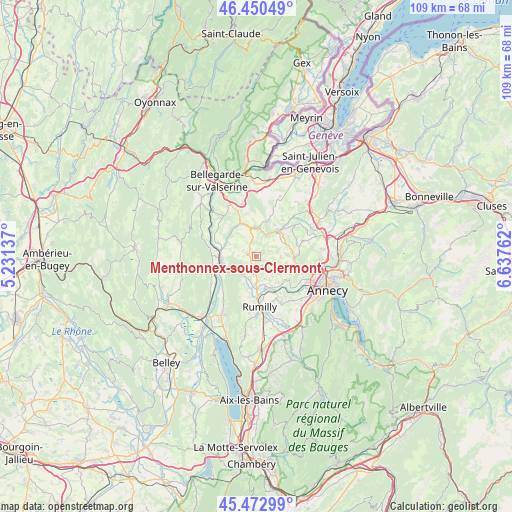 Menthonnex-sous-Clermont on map