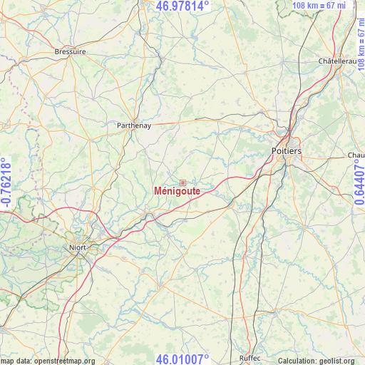 Ménigoute on map