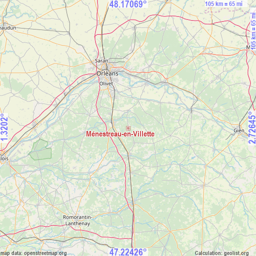 Ménestreau-en-Villette on map