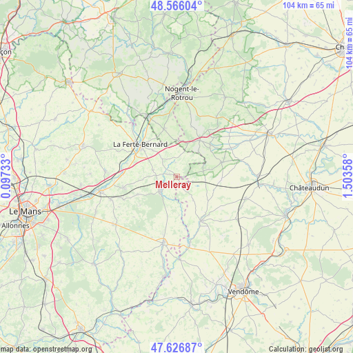 Melleray on map