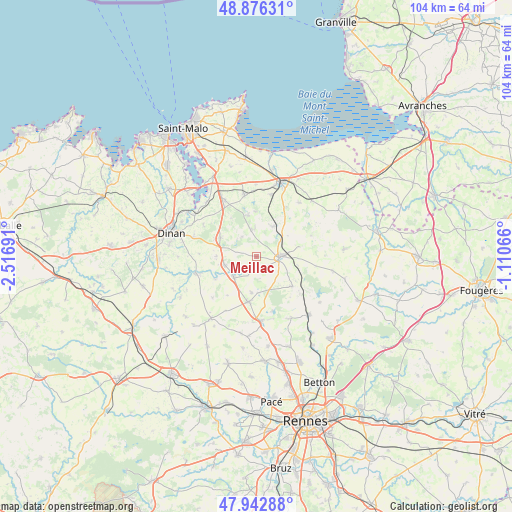 Meillac on map