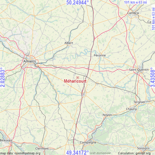 Méharicourt on map