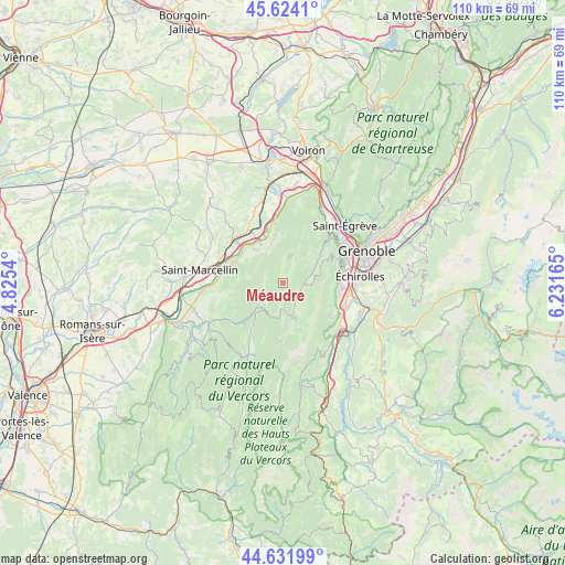 Méaudre on map