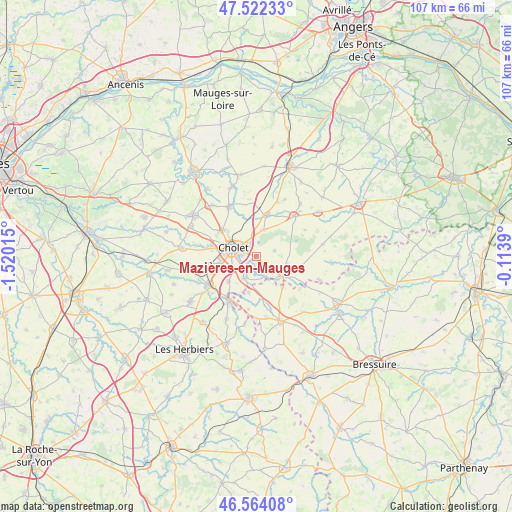 Mazières-en-Mauges on map
