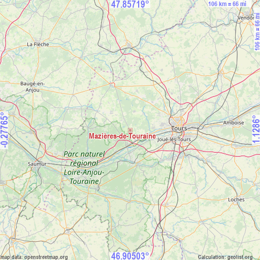 Mazières-de-Touraine on map