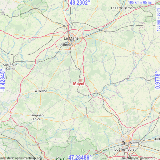 Mayet on map