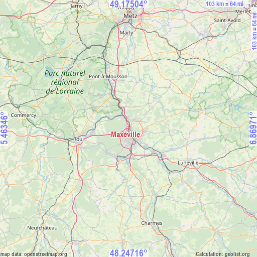 Maxéville on map