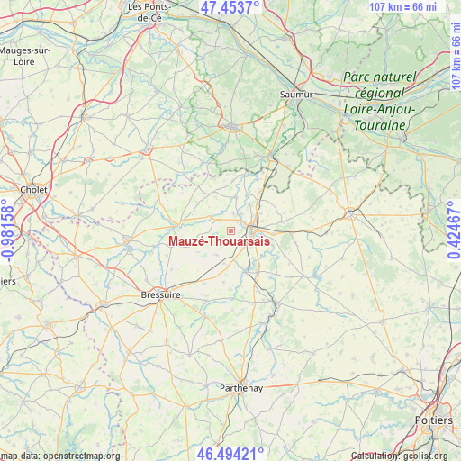 Mauzé-Thouarsais on map