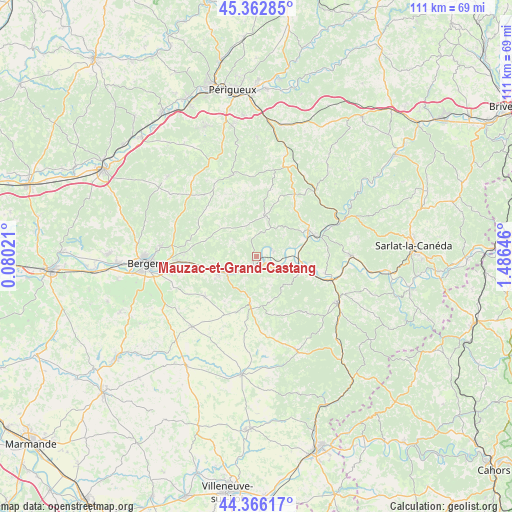 Mauzac-et-Grand-Castang on map