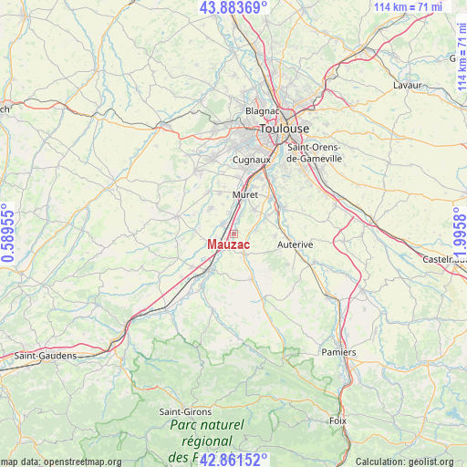 Mauzac on map