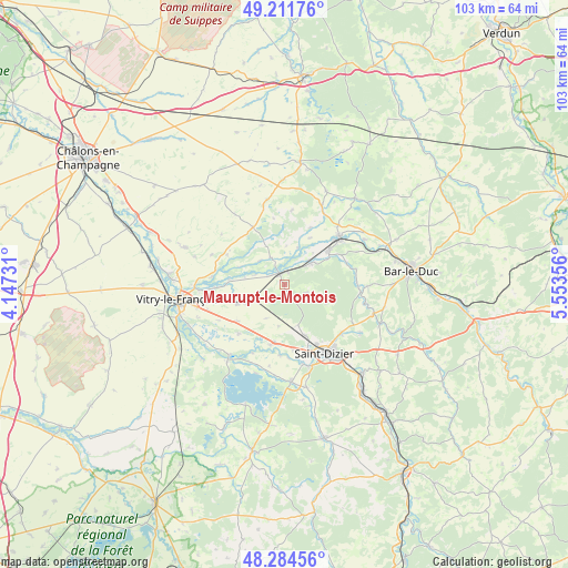 Maurupt-le-Montois on map