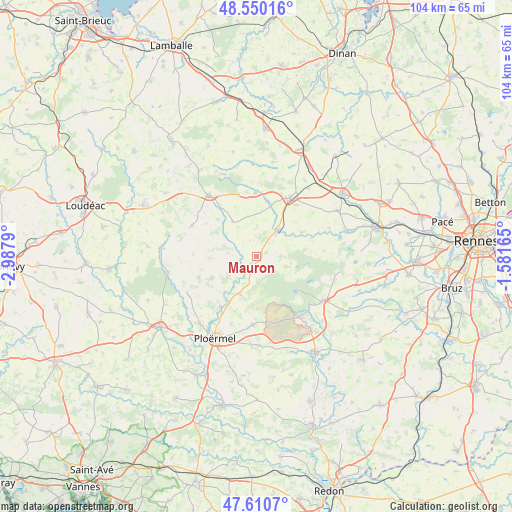 Mauron on map