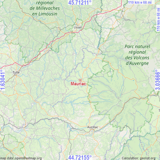 Mauriac on map