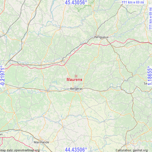 Maurens on map