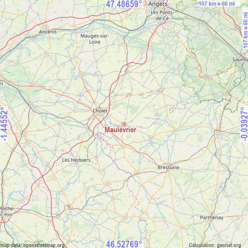 Maulévrier on map