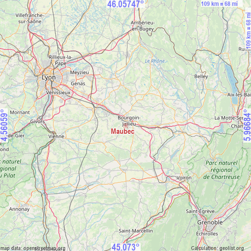 Maubec on map