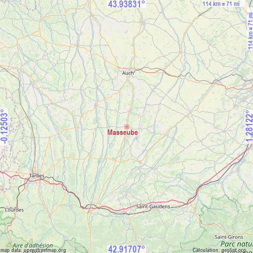 Masseube on map