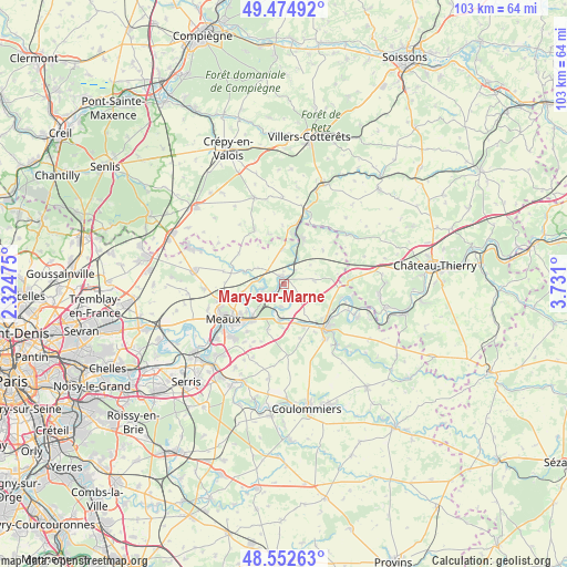 Mary-sur-Marne on map