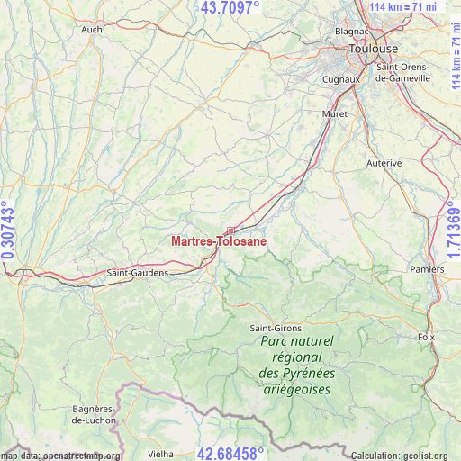 Martres-Tolosane on map