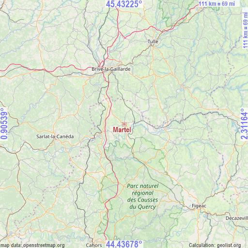 Martel on map