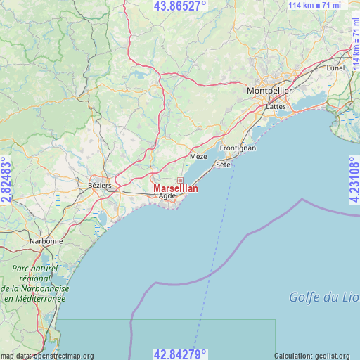 Marseillan on map