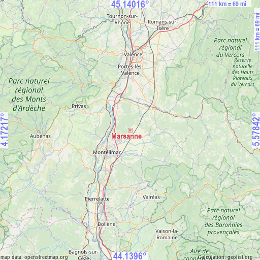 Marsanne on map