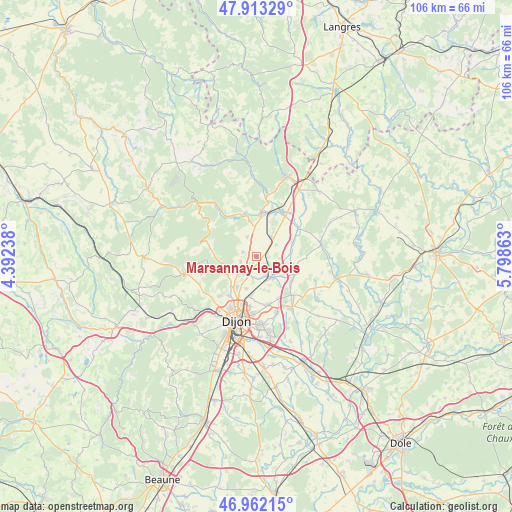 Marsannay-le-Bois on map