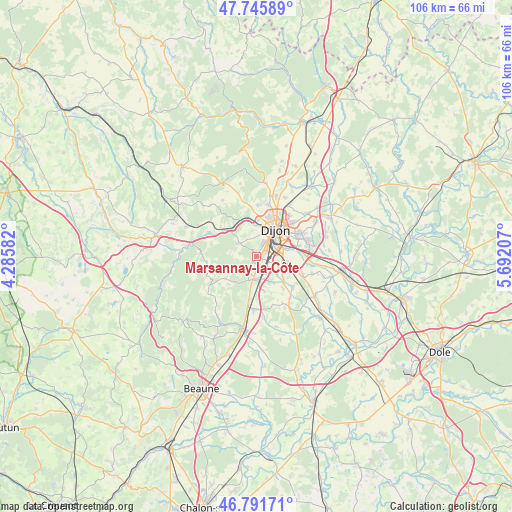 Marsannay-la-Côte on map