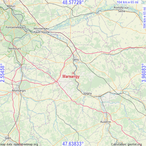 Marsangy on map