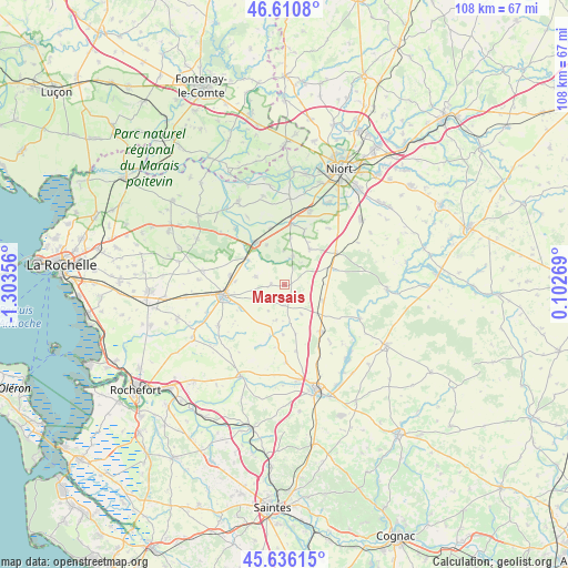 Marsais on map