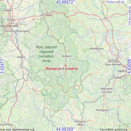 Marsac-en-Livradois on map